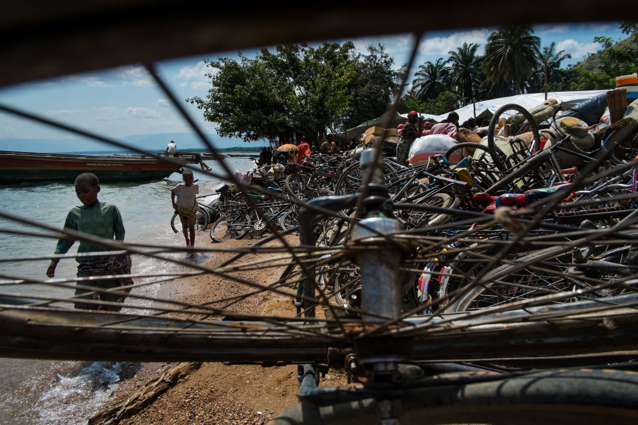 Bicycles pile up on the shore, 2015. Lake Tanganyika was recently declared the "Threatened Lake of 2017" by German NGO Global Nature Fund.