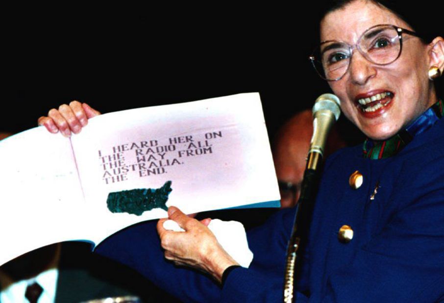 During her confirmation hearing, Ginsburg holds up a book titled "My Grandma is Very Special." It was written by Paul Spera, her grandson.