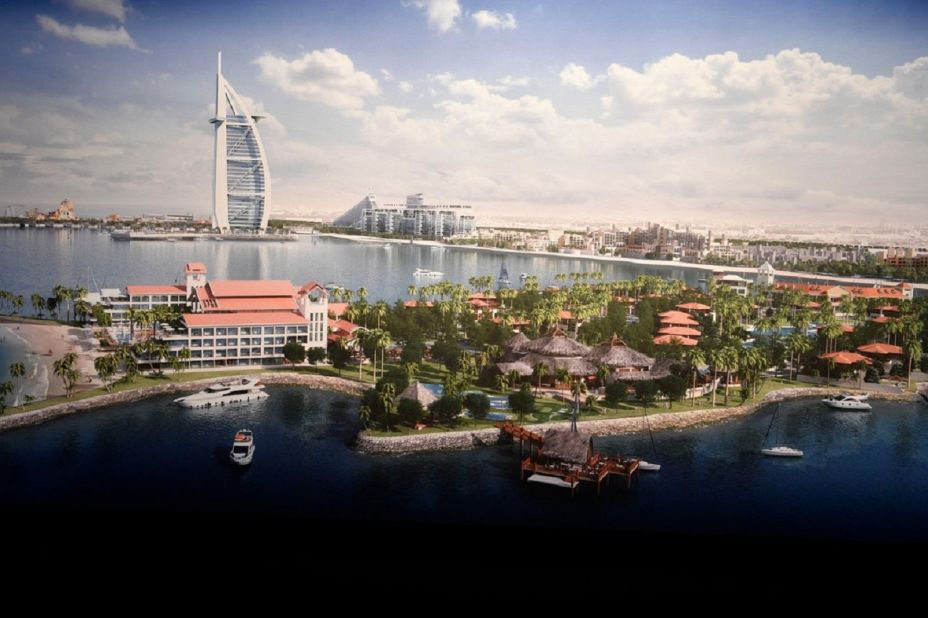 While one island is geared toward tourists with a theme park and marine education complex, the other island will feature luxury residences and a private marina.