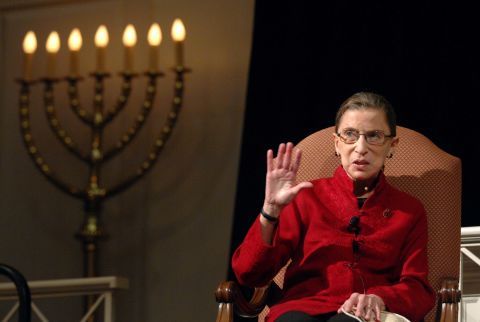 Ginsburg talks with filmmaker David Grubin about his PBS series "The Jewish Americans" in 2008.