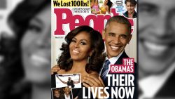 Obama calls BS on Trump. Jeanne Moos reports on a People mag story hitting newstands Friday.      People magazine has a cover story on the Obamas life post White House in which the former President is quoted as saying "Trump is nothing but a bulls****er." But a source tells People if Trump needed advice, Barack "would take his call and try to help."  In more mundane observations the article says Obama has admitted "I've been trying to figure out how the coffeemaker works." There are a few other tidbits. For instance, Michelle goes to Soul Cycle classes and brings her lunch. The girls were allowed to bring their beds from the White House. We'll dress all this up with video of the Obamas vacationing in paradise, kitesurfing, hanging with Oprah, Springsteen and Tom hanks on David Geffen's yacht (with a bite of Hanks telling Colbert what that was like). Will include Michelle getting worked up at the Trump Administration for messing with her school lunch program ("think about why someone is ok with your kids eating crap"). And how could we leave out the interest Obama aroused when he started showing up post-president with more and more of his shirt buttons undone.