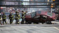 Aftermath of a car being driven into Pedestrians in Times Square Car Driven into Pedestrians in Times Square, New York, USA - 18 May 2017 (Rex Features via AP Images)