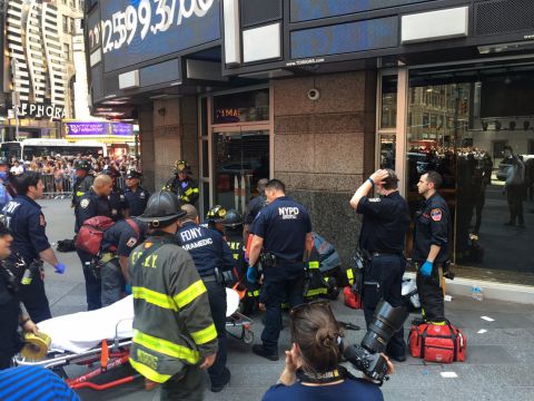 A victim is attended to in this photo <a href="https://twitter.com/FDNY/status/865244909602836482" target="_blank" target="_blank">tweeted</a> by the New York City Fire Department.