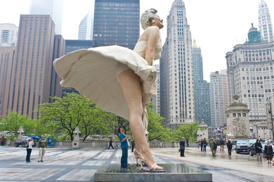 The 26-foot "Forever Marilyn" sculpture recreated the scene when the actress gets caught in an updraft in "The Seven Year Itch." While that film preserved the star's modesty, Johnson's sculpture did not. On display in Chicago and Palm Springs, poor Marilyn was wheeled out for the masses, plenty of whom felt it necessary to capture an up-skirt shot.