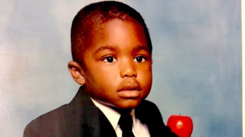 Myron Rolle at age 3. He developed an interest in football and neuroscience at a young age, he says.