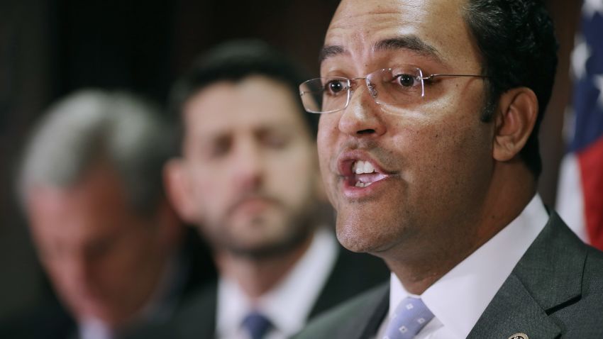 WASHINGTON, DC - DECEMBER 08:  Rep. Will Hurd (R-TX) speaks during a news conference with House GOP leadership following the weekly Republican Conference meeting at the U.S. Capitol December 8, 2015 in Washington, DC.