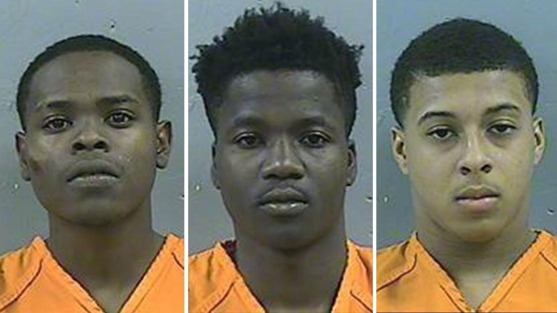 (From left) Byron McBride, D'Allen Washington and Dwan Wakefield are facing capital murder charges for kidnapping and killing 6-year-old Kingston Frazier