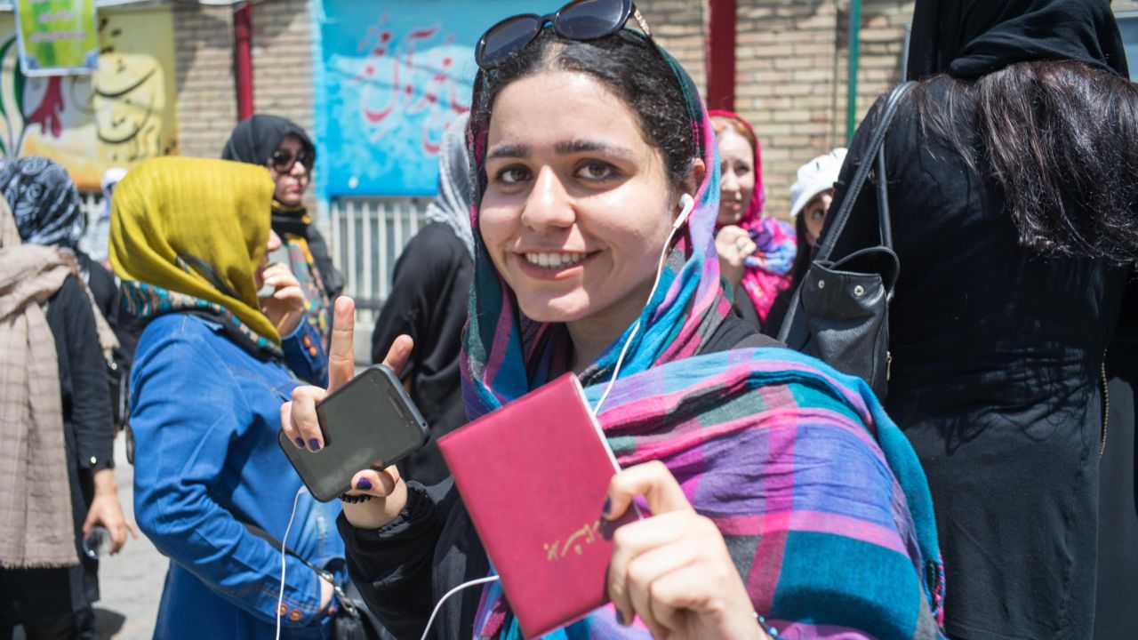 Medical student Yasaman Allahgholy, 22, waits to vote in North Tehran on Friday.