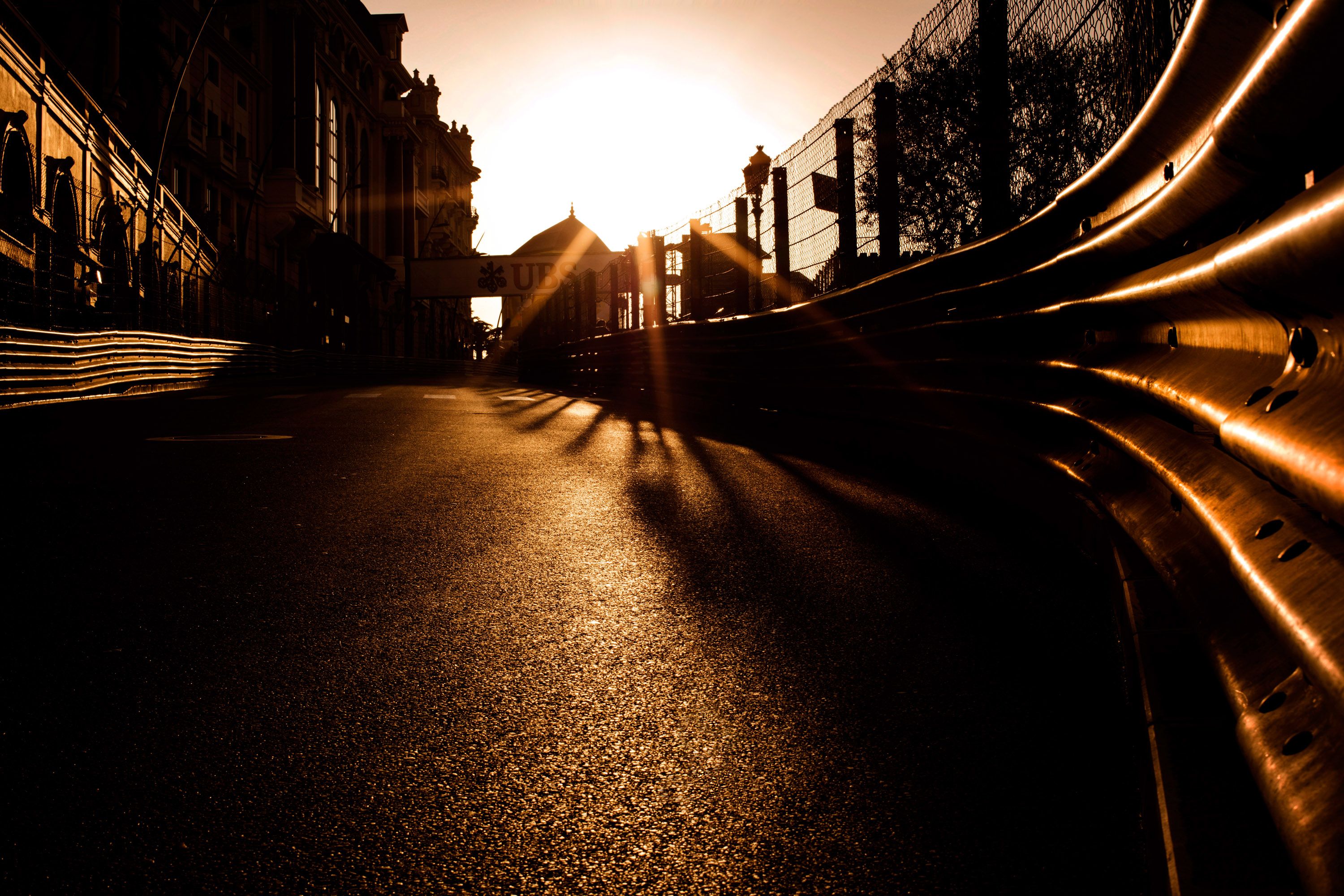 Sunrise over the Monaco track. 