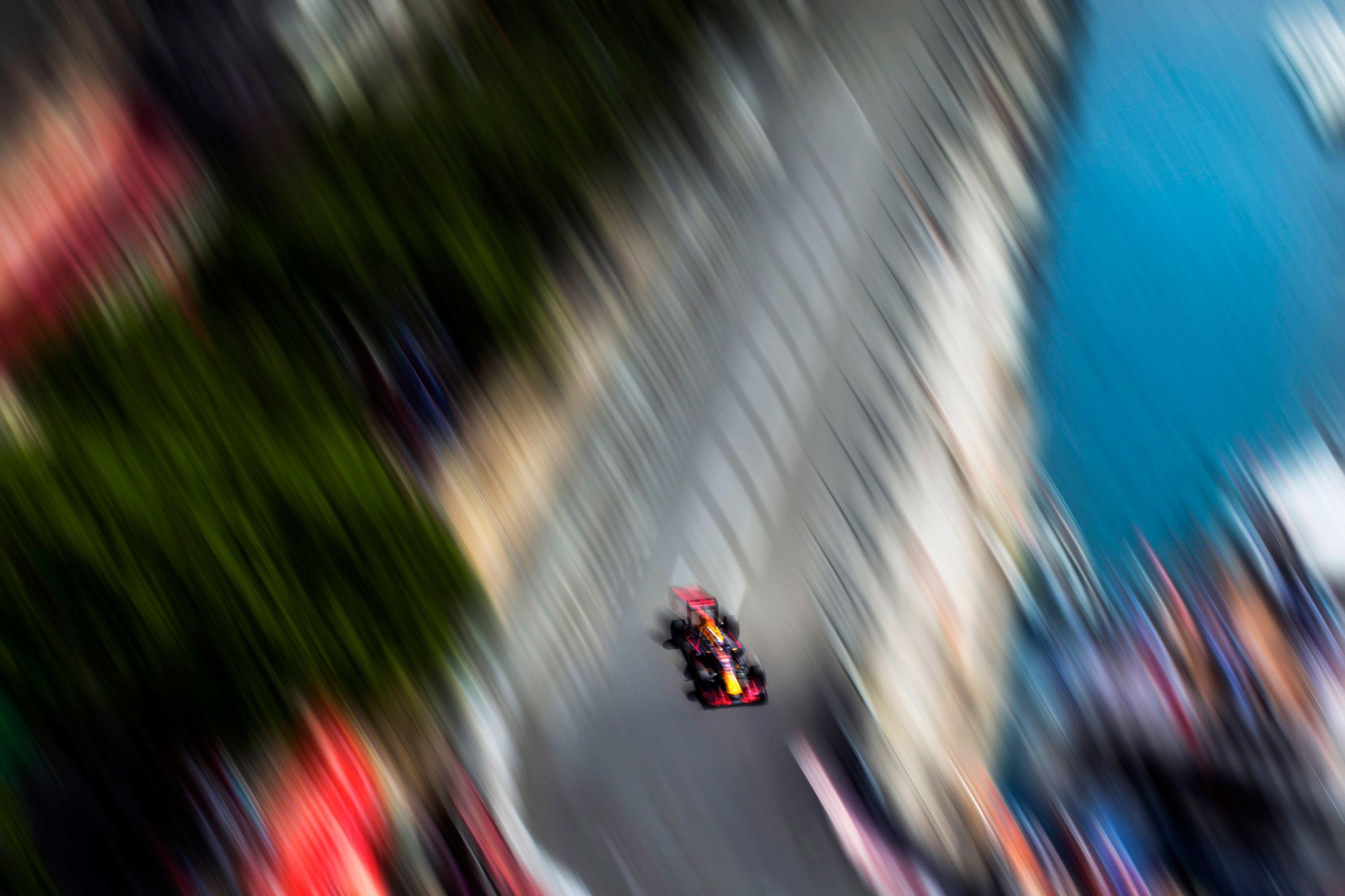Red Bull Racing driver Daniel Ricciardo in action at Monaco.