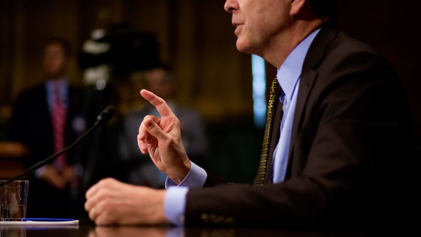 Director of the Federal Bureau of Investigation James Comey testifies in front of the Senate Judiciary Committee during an oversight hearing on the FBI on May 3, 2017.