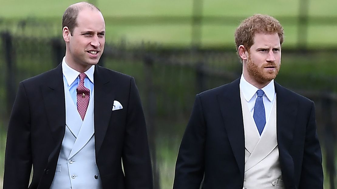 Prince William, the Duke of Cambridge, arrives with his brother, Pince Harry.