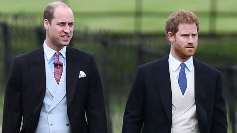 Prince William, the Duke of Cambridge, arrives with his brother, Pince Harry.