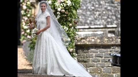 Pippa Middleton arrives for her wedding to James Matthews at St Mark's Church