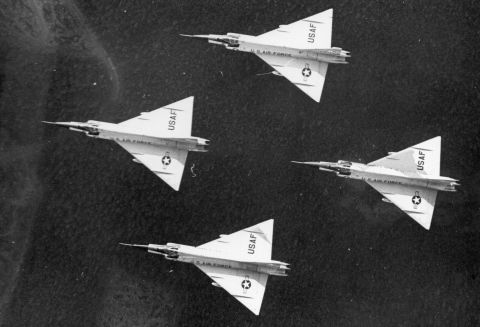 According to the National Museum of the US Air Force, the F-102 was the USAF's first operational aircraft using the triangular shaped so-called "delta wing."