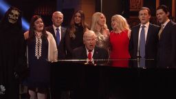 Alec Baldwin plays Donald Trump in the season finale of "Saturday Night Live," on May 20.