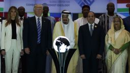 President Donald Trump and Saudi King Salman pose for photos on May 21, 2017, after a ceremony to mark the opening of the Global Center for Combatting Extremist Ideology in Riyadh, Saudi Arabia.