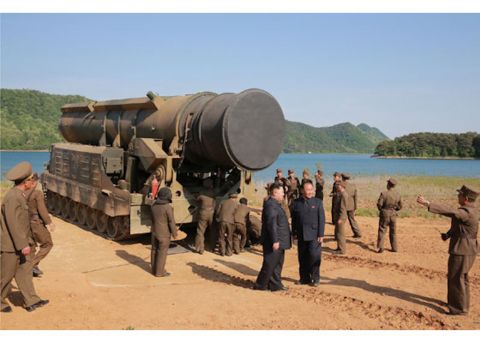 North Korean leader Kim Jong Un supervised the tests of the Pukguksong-2 missile, state-run media reported.
