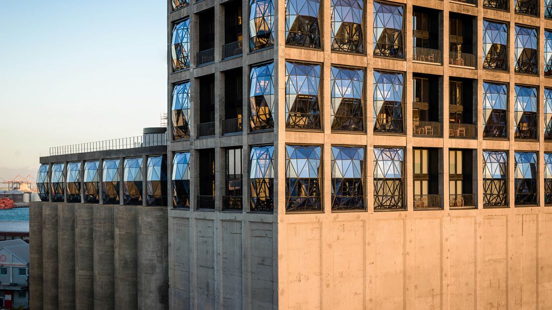 <strong>The Silo, Cape Town:</strong> Situated above Zeitz MOCAA, this South African hotel impresses thanks to its striking geodesic windows, which "billow" three feet out from the building's façade.