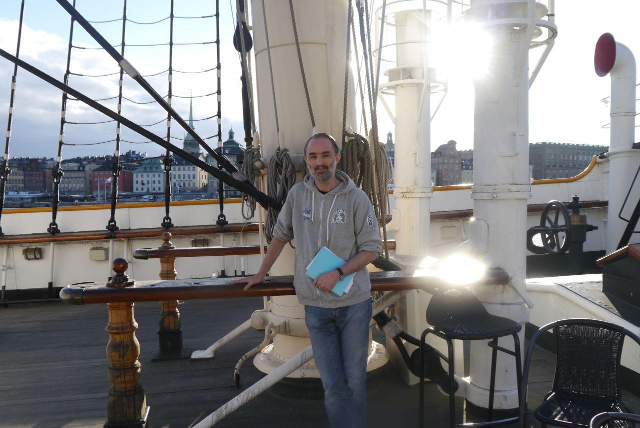 Long-time employee Magnus Frymark, pictured here on board the af Chapman. 