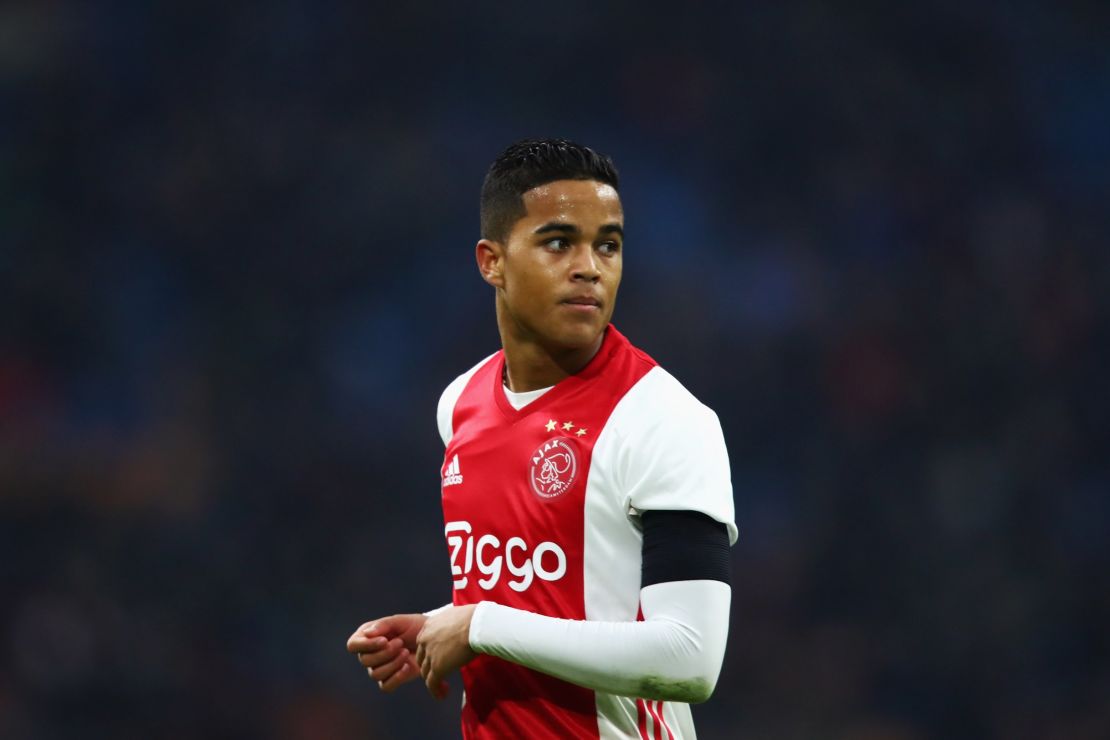 Eighteen-year-old Justin Kluivert, son of former Ajax and Barcelona striker Patrick, is one of a number of young players in the Ajax team 