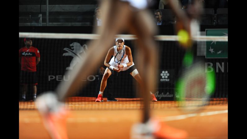 Garbine Muguruza waits to return a serve during a match at the Italian Open on Friday, May 19.