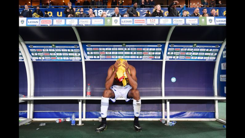 Troyes forward Henri Bienvenu reacts after a French league match against Sochaux on Friday, May 19. Troyes won the match 3-2, but the club was leapfrogged by Amiens for second place in Ligue 2, the second tier of French soccer. That means Amiens will be automatically promoted to Ligue 1 while Troyes has to enter a playoff for the third and final spot. <a href="index.php?page=&url=http%3A%2F%2Fwww.cnn.com%2F2017%2F05%2F15%2Fsport%2Fgallery%2Fwhat-a-shot-sports-0515%2Findex.html" target="_blank">See 26 amazing sports photos from last week </a>