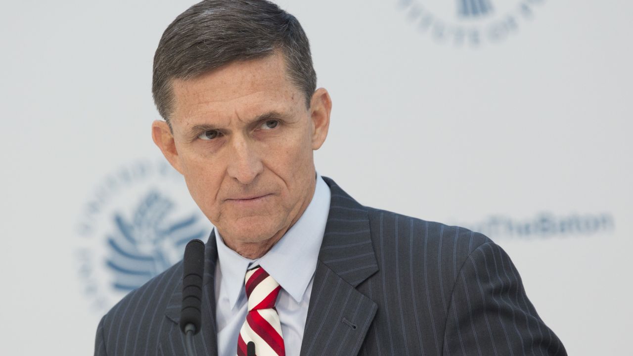 Lieutenant General Michael Flynn (ret.), National Security Advisor Designate speaks during a conference on the transition of the US Presidency from Barack Obama to Donald Trump at the US Institute Of Peace in Washington DC, January 10, 2017.  / AFP / CHRIS KLEPONIS        (Photo credit should read CHRIS KLEPONIS/AFP/Getty Images)