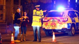 MANCHESTER, ENGLAND - Police stand by a cordoned off street close to the Manchester Arena on May 22, 2017 in Manchester, England.  There have been reports of explosions at Manchester Arena where Ariana Grande had performed this evening.  Greater Manchester Police have have confirmed there are fatalities and warned people to stay away from the area. (Photo by Dave Thompson/Getty Images)