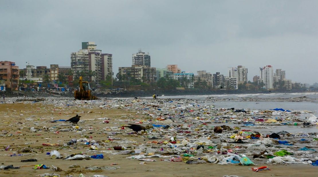 Versova beach on August 6, 2016. The beach held 5.3 million kilograms of trash before it underwent the world's largest beach clean-up.