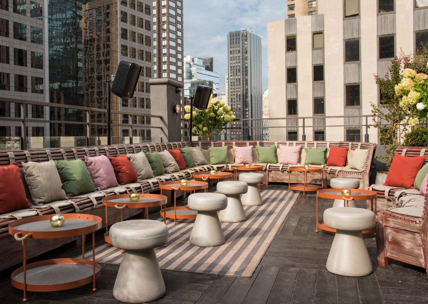 PHD Terrace at the Dream Midtown has a menu of small bites and signature cocktails.
