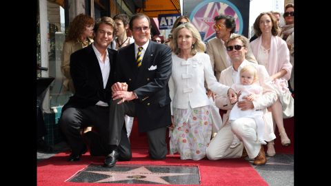 Moore is joined by his fourth wife, actress Kristina Tholstrup, and other family members as he is honored with a star on the Hollywood Walk of Fame in 2007.