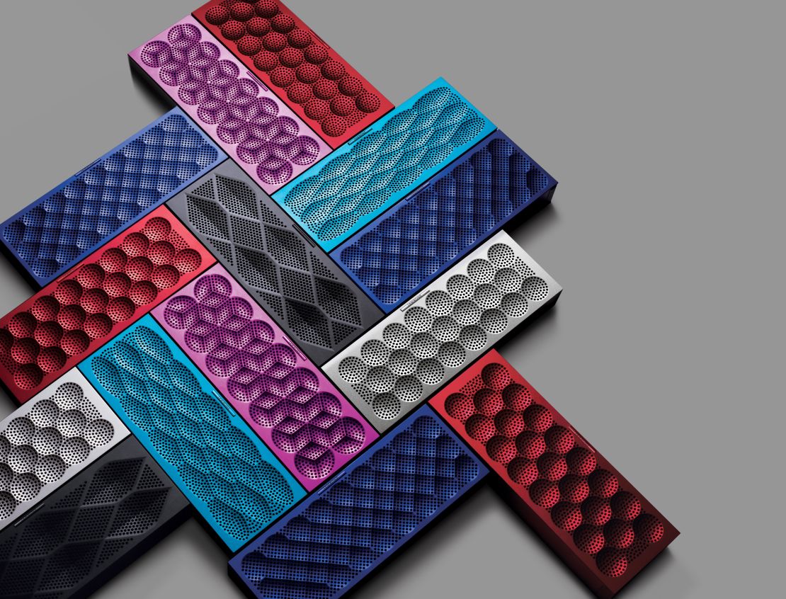 Mini Jambox wireless speaker, designed by Fuseproject for Jawbone