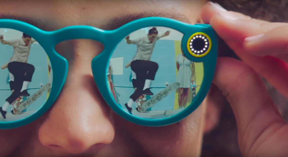 "These are basically a camera embedded in glasses which allows you to make short videos which you can automatically upload to Snapchat. It makes it a natural part of your life as opposed to something you are choosing to do. We are presenting it as the next chapter in social media and sharing."