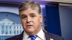 Fox News host Sean Hannity is seen in the White House briefing room in Washington, DC, on January 24, 2017. / AFP / NICHOLAS KAMM        (Photo credit should read NICHOLAS KAMM/AFP/Getty Images)