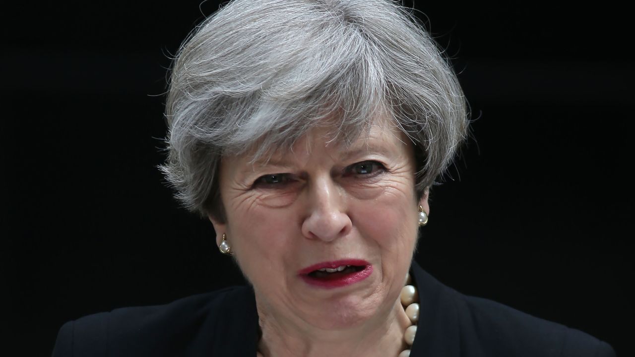 British Prime Minister Theresa May condemns the "callous terrorist attack" as she <a href="http://www.cnn.com/videos/world/2017/05/23/england-pm-may-condemns-manchester-explosion-sot.cnn" target="_blank">delivers a statement</a> in London on May 23.