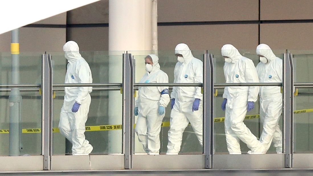 A forensics team works at the scene of the explosion on Tuesday, May 23.