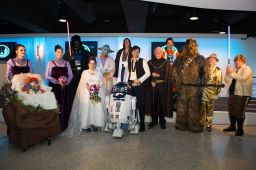 Tom Proprofsky and Liza Rios-Proprofsky spent almost two years planning their "Star Wars" wedding