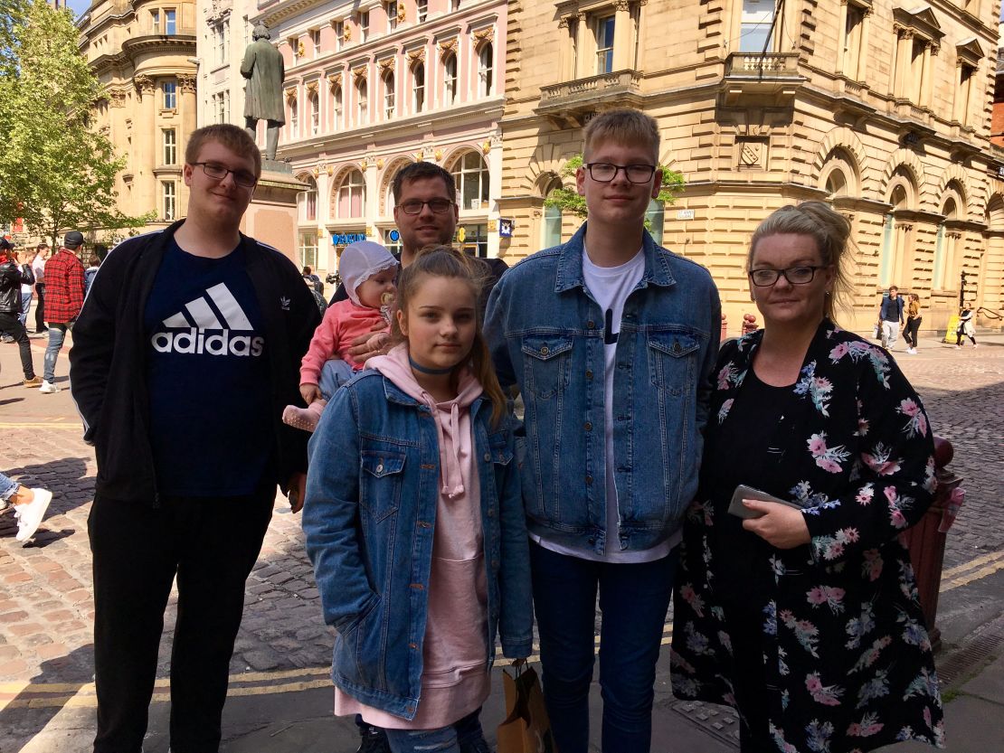 Cousins Kara and Isaac, in front, traveled from Iceland, with Isaac's mom Aslaug, far right, and his older brother Axel, father Aegir and baby sister Anita Katrin (behind.)