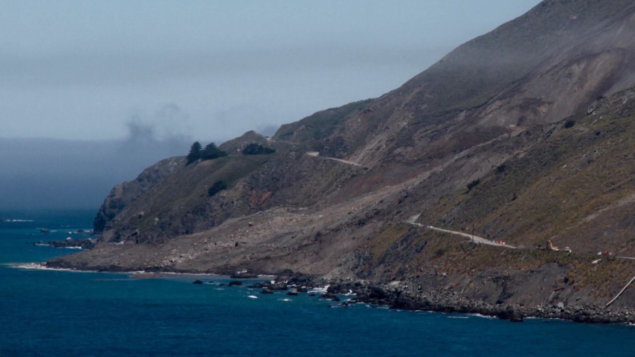 Saturday's slide came down the slope, covered the highway and continued down into the ocean -- about 250 feet past the shoreline.