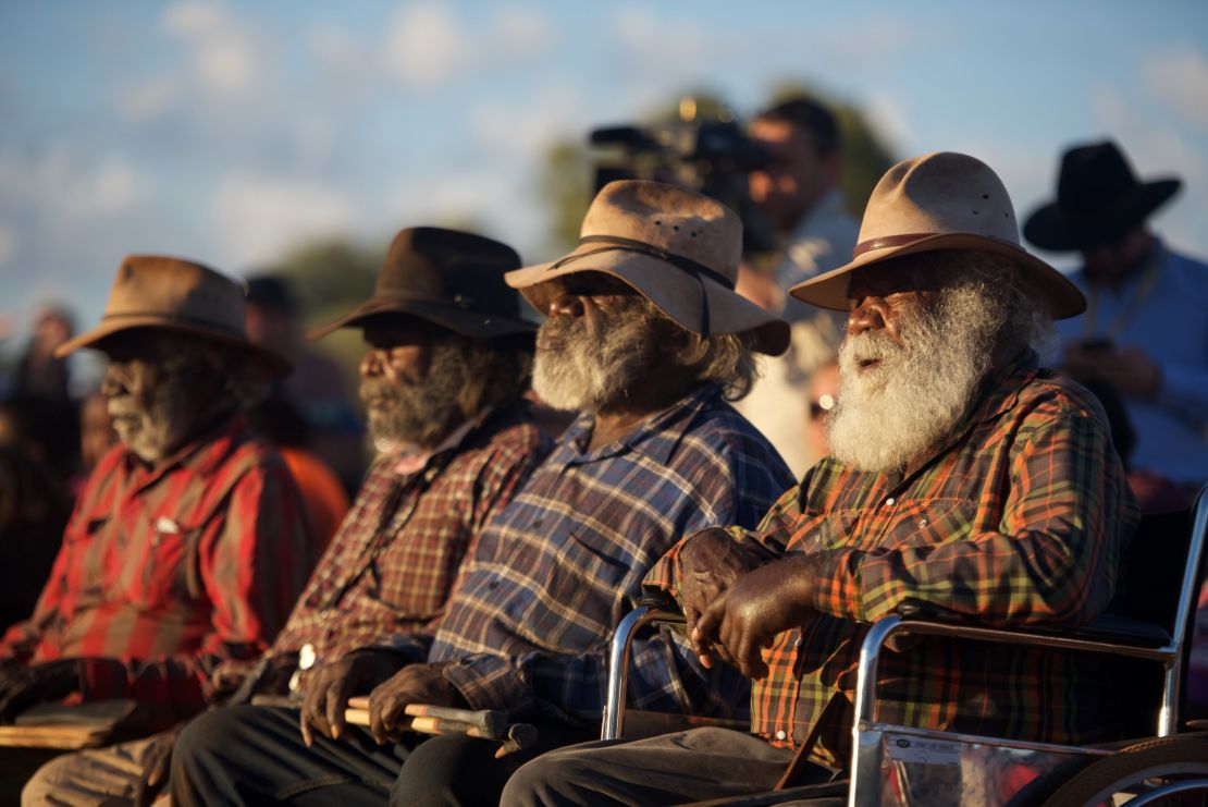 Australian Aboriginal men at the First Nations National Convention in the Northern Territory, held between Wednesday and Friday this week.