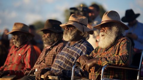 Australian Aboriginal men at the First Nations National Convention in the Northern Territory, held between Wednesday and Friday this week.