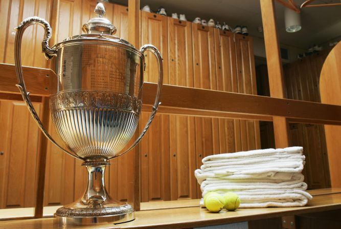 London's Queen's Club's dressing room decor has a more old school feel. 