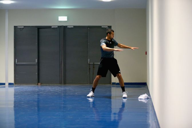 As the old saying goes: "By failing to prepare, you are preparing to fail." Jo-Wilfried Tsonga is pictured warming up at the Hamdan Sports Complex in Dubai in 2014.