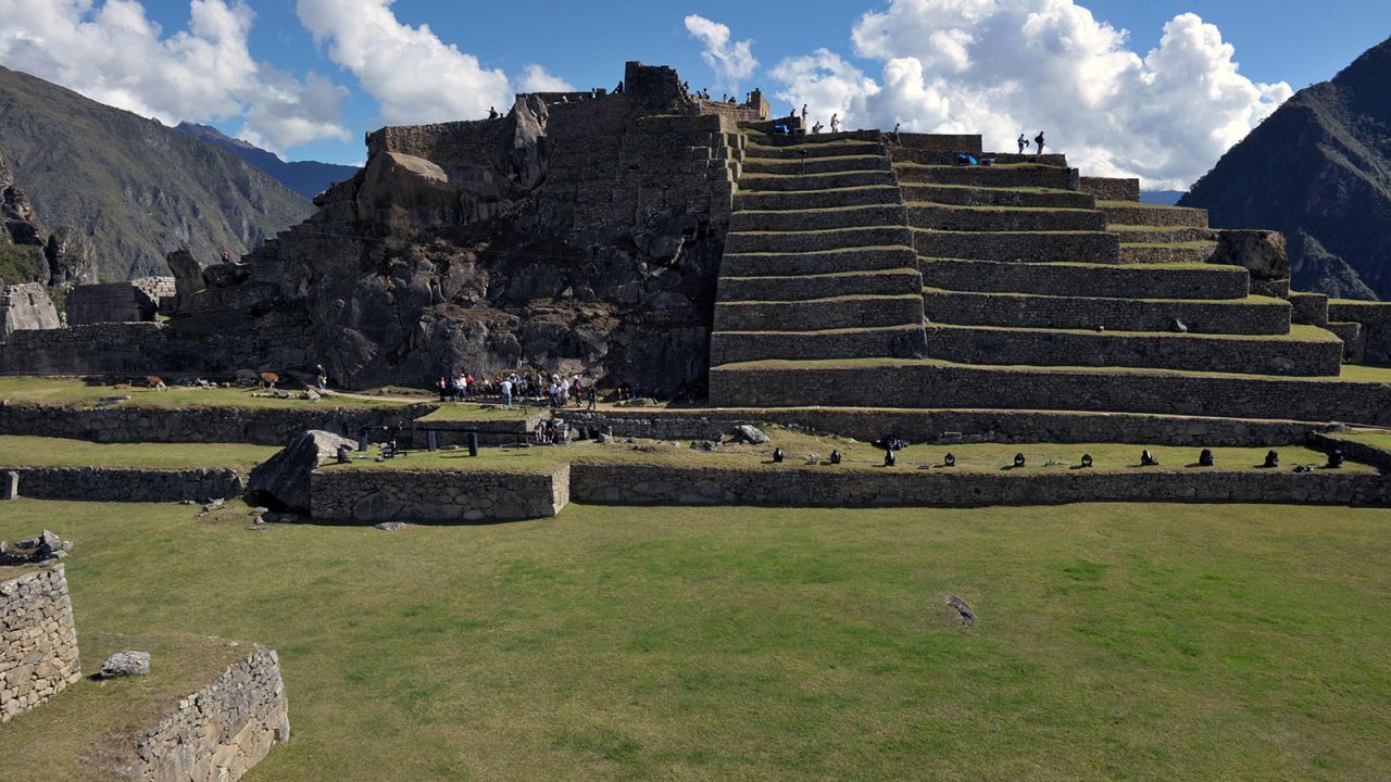 <strong>The Main Plaza: </strong>The terrace next to the Main Plaza in Machu Picchu offers great views of the site and Huayna Picchu.