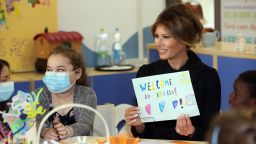 VATICAN CITY, VATICAN - MAY 24:  United States First Lady Melania Trump visits the Pediatric Hospital Bambin Gesu on May 24, 2017 in Vatican City, Vatican. The President Trump and Fist Lady will return on Italy on Friday attending the Group of 7 Summit in Sicily.  (Photo by Franco Origlia/Getty Images)