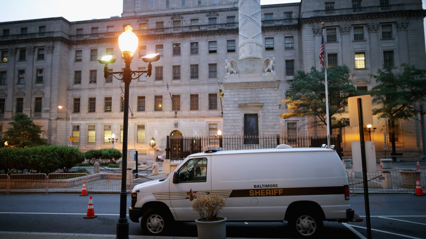 The Baltimore City Circuit Courthouse East, where a defense attorney was arrested for allegedly trying to bribe a rape victim not to testify against his client.