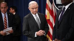 WASHINGTON, DC - MAY 12:  U.S. Attorney General Jeff Sessions arrives for an event at the Justice Department May 12, 2017 in Washington, DC. Sessions was presented with an award "honoring his support of law enforcement" by the Sergeants Benevolent Association of New York City during the event, but did not comment on recent events surrounding the firing of FBI Director James Comey.  (Photo by Win McNamee/Getty Images)