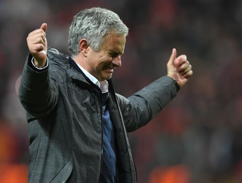United's Portuguese manager Jose Mourinho has now won three trophies in his first season at Old Trafford. 