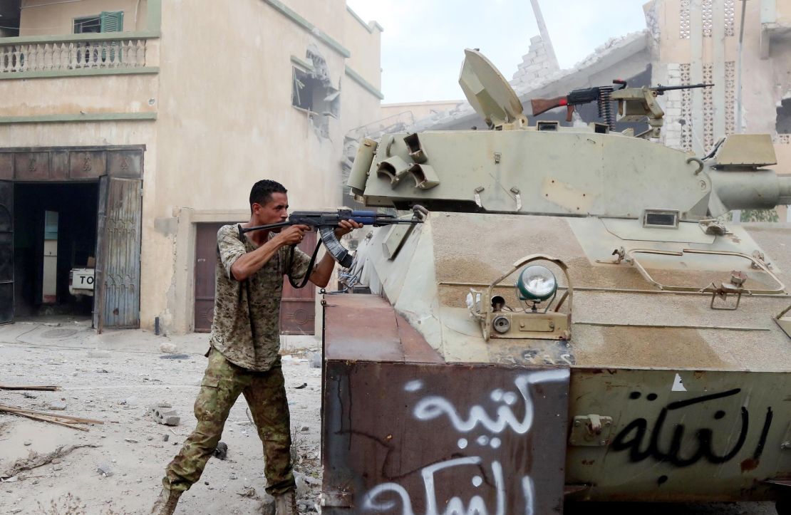 Libyan Government of National Accord forces attack ISIS militants in Sirte, Libya.

